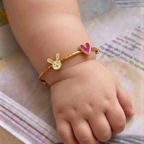 Bunny-Heart 92.5 Silver adjustable kids bangle