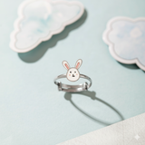 Bunny 92.5 silver kids adjustable ring
