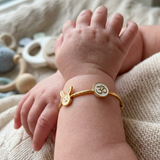 Bunny-Om-Enamel-White 92.5 Silver adjustable kids bangle