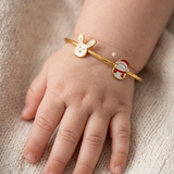 Bunny-Snowman 92.5 Silver adjustable kids bangle