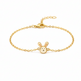 Bunny enamel Flexible Chain Bracelet