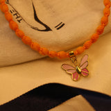 Enamelled Butterfly 92.5 Silver versatile pendant rakhi