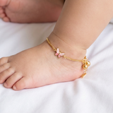 Butterfly 92.5 silver anklet for baby girl