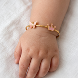 Butterfly & Crown 92.5 Silver adjustable kids bangle