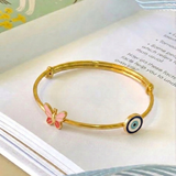 Evil-Eye-Butterfly-92.5 Silver adjustable kids bangle