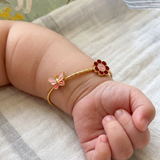 Butterfly-Flower 92.5 Silver adjustable kids bangle