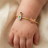 Butterfly-Guitar 92.5 Silver adjustable kids bangle