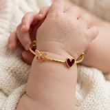 Butterfly-Heart 92.5 Silver adjustable kids bangle