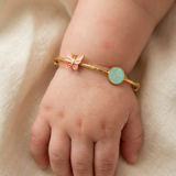 Butterfly-Initial-Blue 92.5 Silver adjustable kids bangle