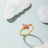 Butterfly 92.5 silver kids adjustable ring