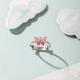 Butterfly 92.5 silver kids adjustable ring