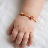 Butterfly-Om-Enamel-Red 92.5 Silver adjustable kids bangle