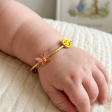 Butterfly-Smiley 92.5 Silver adjustable kids bangle