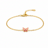 Butterfly enamel Flexible Chain Bracelet
