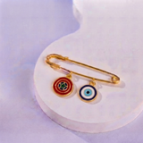 Captain America and Evil Eye 92.5 silver Safety Pin Brooch for Kids