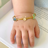 Car-Bunny-Dinosour-92.5 Silver adjustable kids bangle