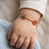 Car-Om-Enamel-Red 92.5 Silver adjustable kids bangle