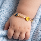 Car & Smiley 92.5 Silver adjustable kids bangle