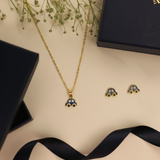 Car enamel 92.5 silver necklace set