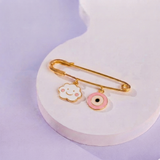Cloud and Evil Eye Pink 92.5 silver Safety Pin Brooch for Kids