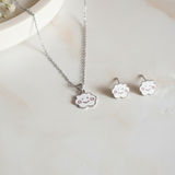 Cloud enamel 92.5 silver necklace set