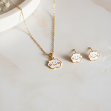 Cloud enamel 92.5 silver necklace set