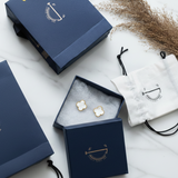 MOP clover 92.5 silver ear studs