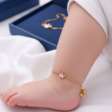 Crown 92.5 silver anklet for baby girl