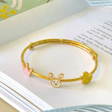 Crown-Bunny-Duck-92.5 Silver adjustable kids bangle