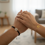 Crown chakra 92.5 silver couple bracelet