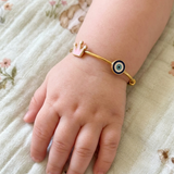 Crown-Evil-Eye 92.5 Silver adjustable kids bangle