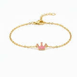 Crown enamel 92.5 silver Flexible Chain Bracelet