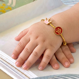 Crown-Om-Enamel-Red 92.5 Silver adjustable kids bangle