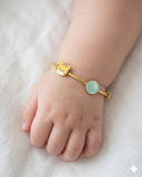 Cub-Initial-Blue 92.5 Silver adjustable kids bangle