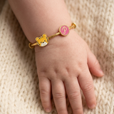 Cub-Initial-Pink 92.5 Silver adjustable kids bangle