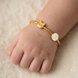 Cub-Om-Enamel-White 92.5 Silver adjustable kids bangle