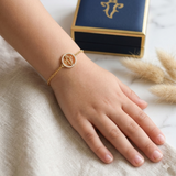 cz ganesha enamel 92.5 silver Flexible Chain Bracelet