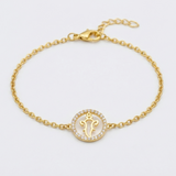 cz ganesha enamel 92.5 silver Flexible Chain Bracelet
