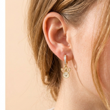 Cz Hoop 92.5 Silver Bunny Earrings