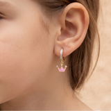 Cz Hoop 92.5 Crown Earrings