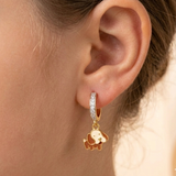 Cz Hoop 92.5 Silver Dog Earrings