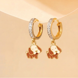 Cz Hoop 92.5 Silver Dog Earrings