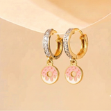 Cz Hoop 92.5 Donut Earrings