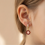 Cz Hoop 92.5 Flower Earrings