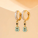 Cz Hoop 92.5 Guitar Earrings