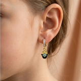 Cz Hoop 92.5 Hamsa Earrings