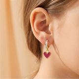 Cz Hoop 92.5 Heart Earrings