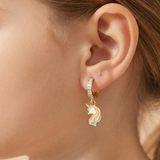 Cz Hoop 92.5 Silver Unicorn Earrings