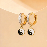 Cz Hoop 92.5 Yin Yang Earrings