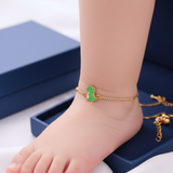 Dinosour 92.5 silver anklet for baby girl